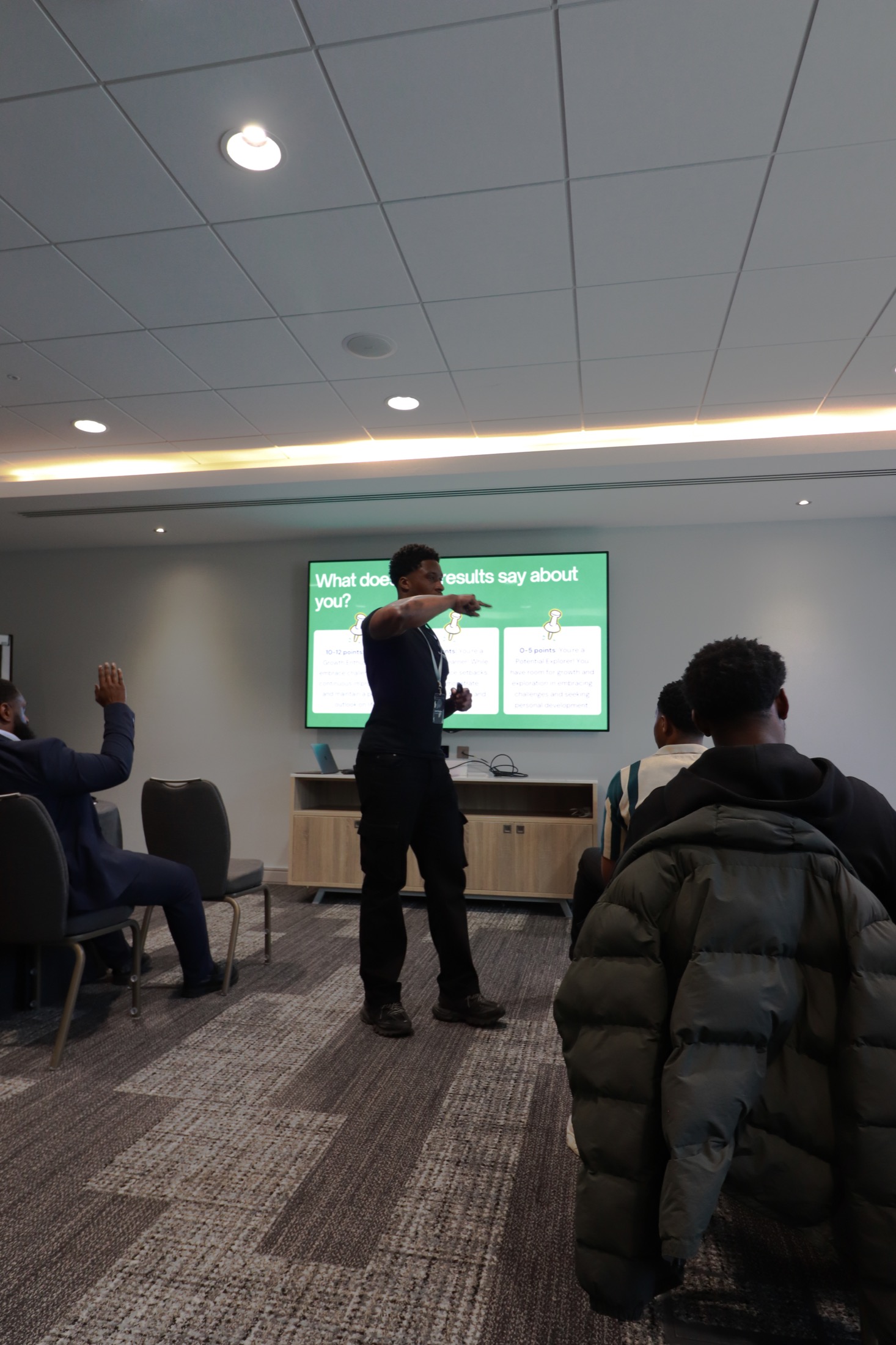 A speaker leading a Mental Push event session