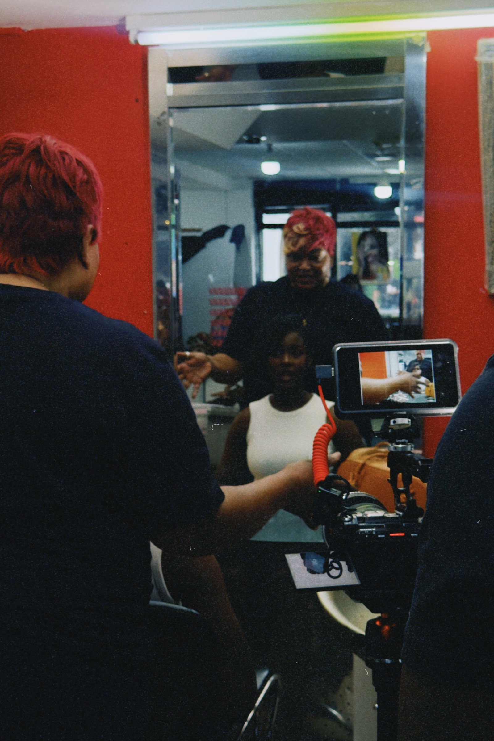 Production inside the Peckham hair shop
